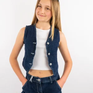 Gilet in jeans elasticizzato I DO