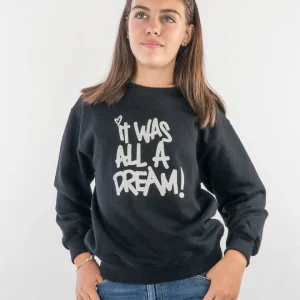 Felpa girocollo con stampa glitterata PLEASE