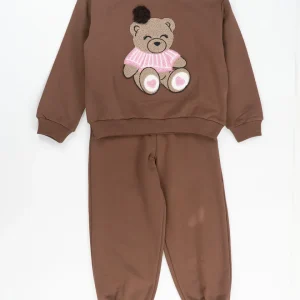 Tuta 2 pz. felpata con orsetto in spugna I DO