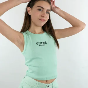 Canotta a costine con logo ricamato GUESS