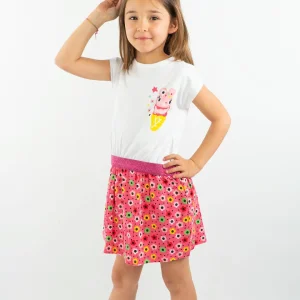 Abito con gonna in fantasia