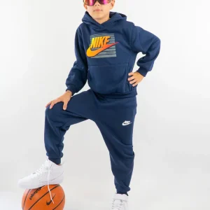 Tuta 2 pz. felpata con scritta sfumata NIKE