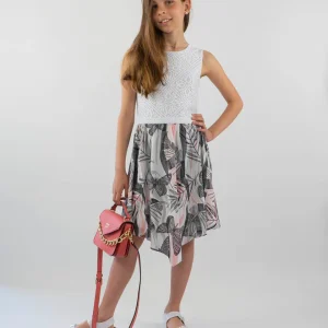 Abito con corpino in pizzo