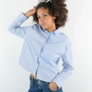 Camicia corta con tessuto a righe varie PLEASE