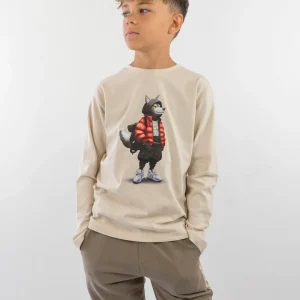 T-shirt manica lunga con lupo in bomber MAYORAL