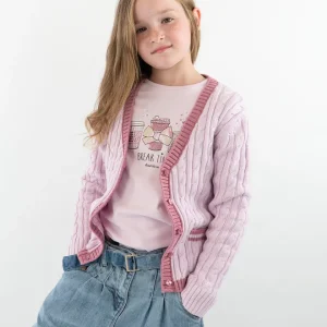 Cardigan a trecce con bordi a contrasto I DO