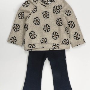 Completo felpato a fiori con leggings MAYORAL