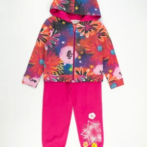 Tuta 2 pz. con zip stampa fiori TUC TUC