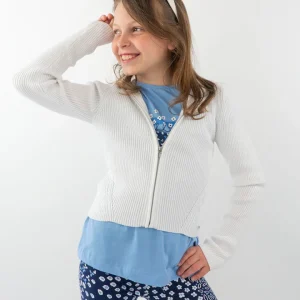 Cardigan a costine con cappuccio