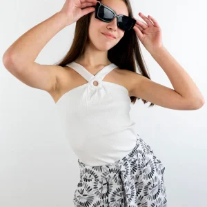 Canotta a costine con foro e bretelline MAYORAL