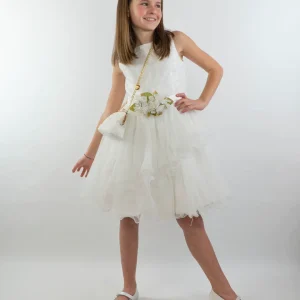 Abito con tulle a onde