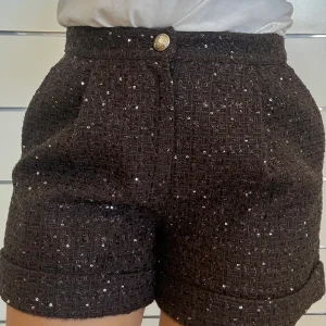 Shorts da donna con paillettes e pinces