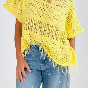 Maglia poncho punzonata