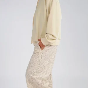 Felpa cappuccio macramè T.