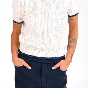 Pull m/m trecce bordino T.