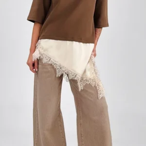 Felpa m/m raso pizzo asimmetrico H.