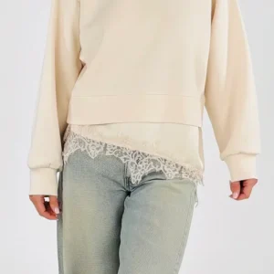 Felpa m/l fondo raso pizzo H.