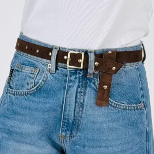 Cintura camoscio borchie piatte Vic.