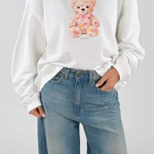 Felpa orso fiori Vic.