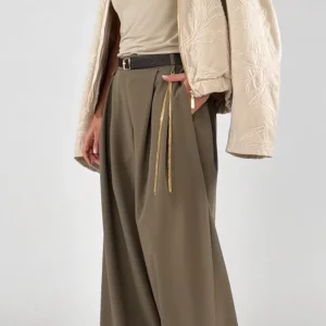 Pantalone doppia pences cintura catena H.