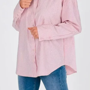 Camicia popeline righe + strass you