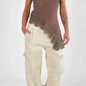 Top lingerie pizzo asimmetrico T.