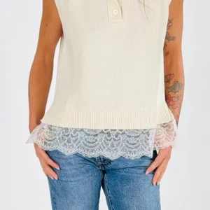 Polo smacchinata fondo pizzo Vic.