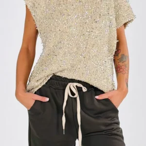 Pull smanicato fili lamé H.