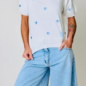 Pull mezza manica cuoricini