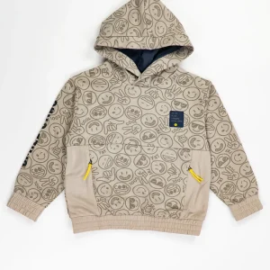 Felpa chiusa con cappuccio stampata