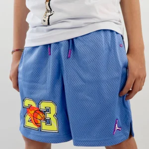 Pantaloncini tipo basket con logo infuocato JORDAN