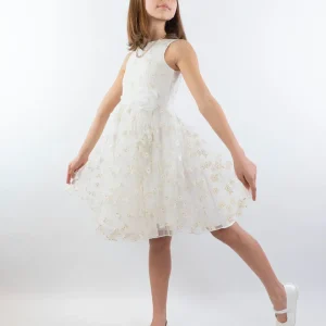 Abito in tulle con fiori dorati ricamati I DO