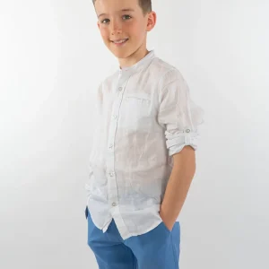 Camicia collo coreana manica lunga