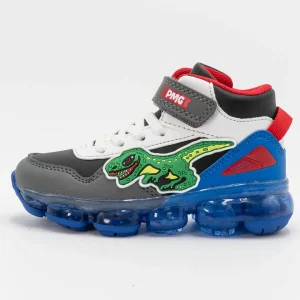 Scarpe alte con luci e strappi, stampa dinosauro