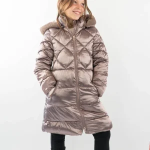 Giaccone lungo trapuntato foderato in pelliccetta