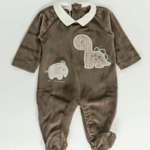 Tutina in ciniglia con dinosauro ed elefante MELBY